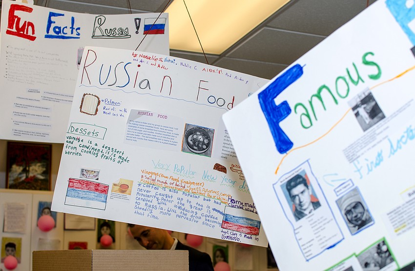 Students presented projects on different countries, global warming and ancient civilizations