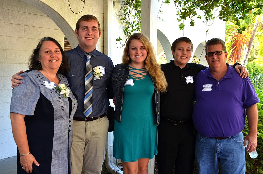 Pam, scholarship recipient Chip, Kelsey, Jared and Mark Anthofer