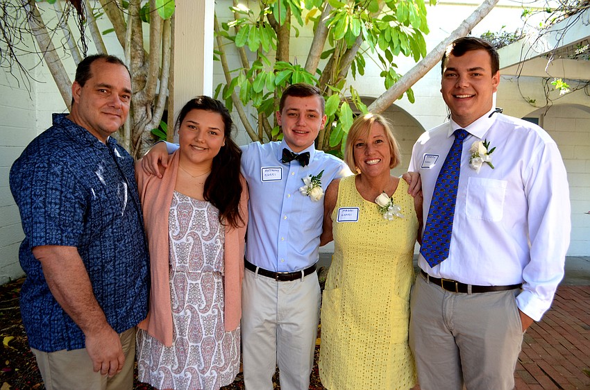 Anthony, Mary Grace, scholarship recipient Anthony, Maggi and scholarship recipient Joseph Cucci