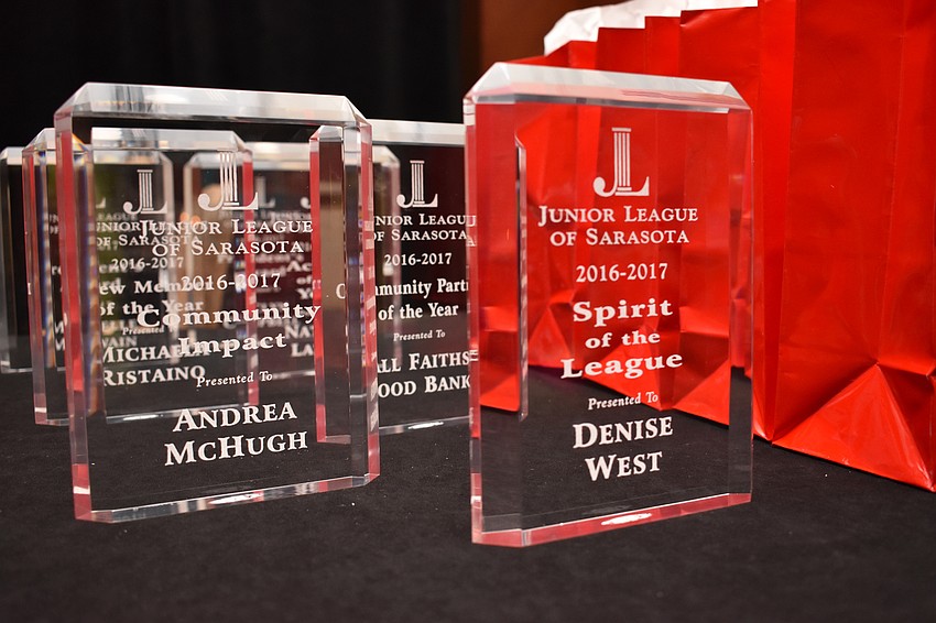 Several dedicated Junior League of Sarasota members received awards at the Junior League of Sarasota Annual Dinner on May 16 at Hyatt Regency Sarasota.