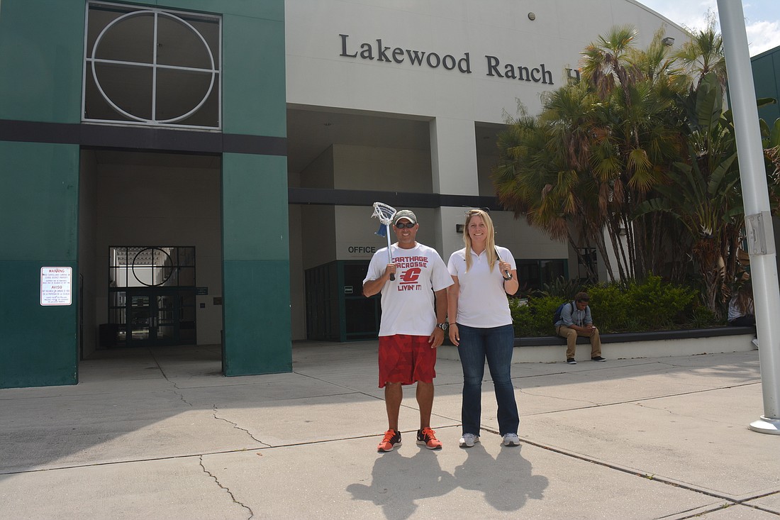 Jason Morales and Sammy Stoltz, two of the leaders attempting to get lacrosse into Lakewood Ranch High.