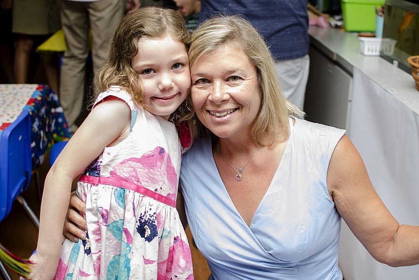 Fiona Quinto poses with teacher Carol Mohan.