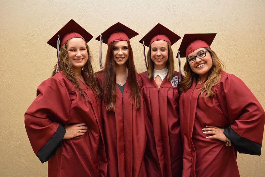 Braden River High'     s Samantha Cooper, Jessica Gurchiek, Lindsay Grant and Rebecca Olvera are eager to graduate.