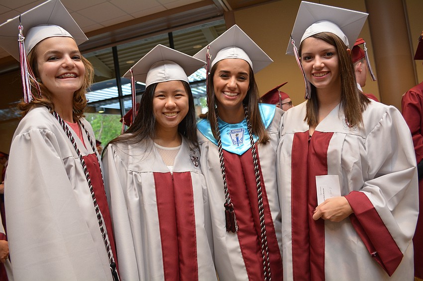 Braden River'     s Allison Noon, Trianna Nguyen, Kathryn Morin and Alexis Moncato are all smiles.