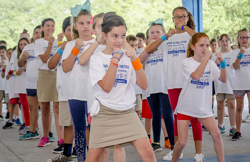 Students participated in a Tae Kwon Do demonstration.