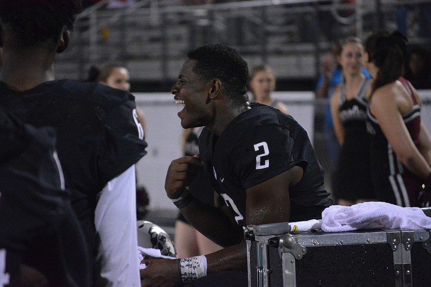 Deshaun Fenwick lets out some emotion on the sideline.