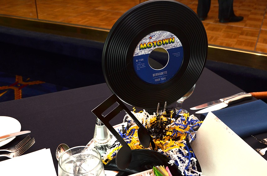 Music-themed centerpieces adorned each table.