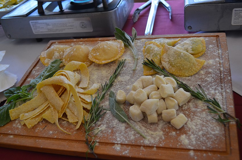 Saluté served agnolotti pasta.