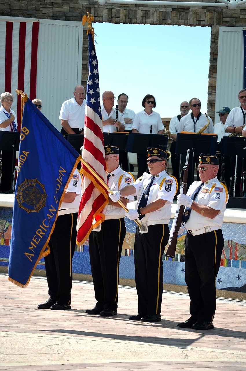 American Legion Post NO-VEL Post 159 does the presentation of colors.
