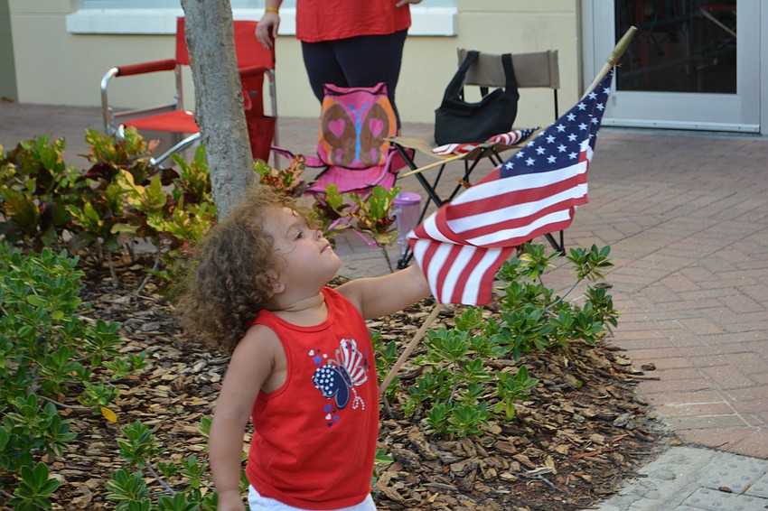 Lakewood Ranch'   s Analise Pacheco, 2, shows off the red, white and blue.