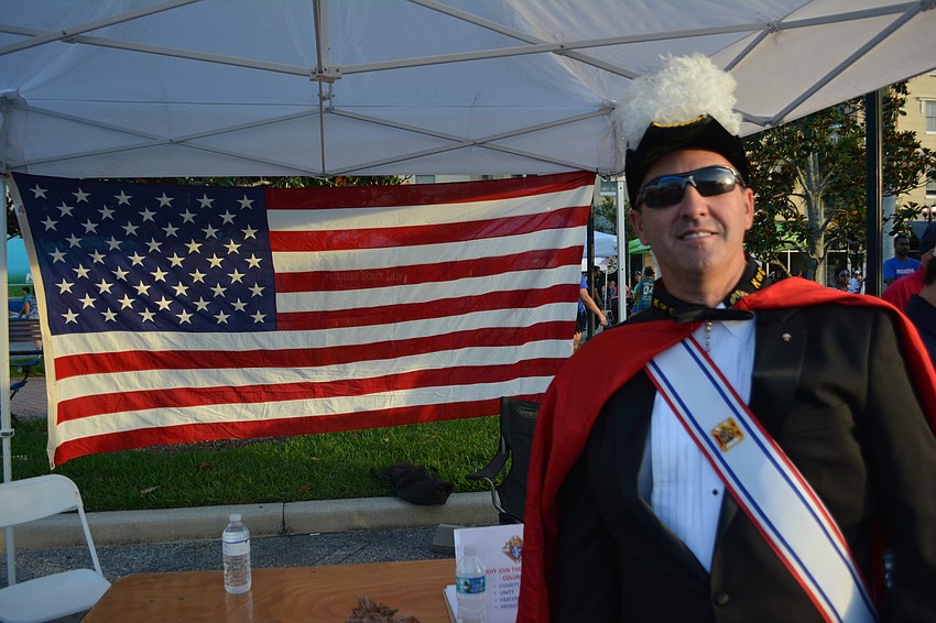 Lakewood Ranch'   s Matt Shelton of the Knights of Columbus marched in full regalia.