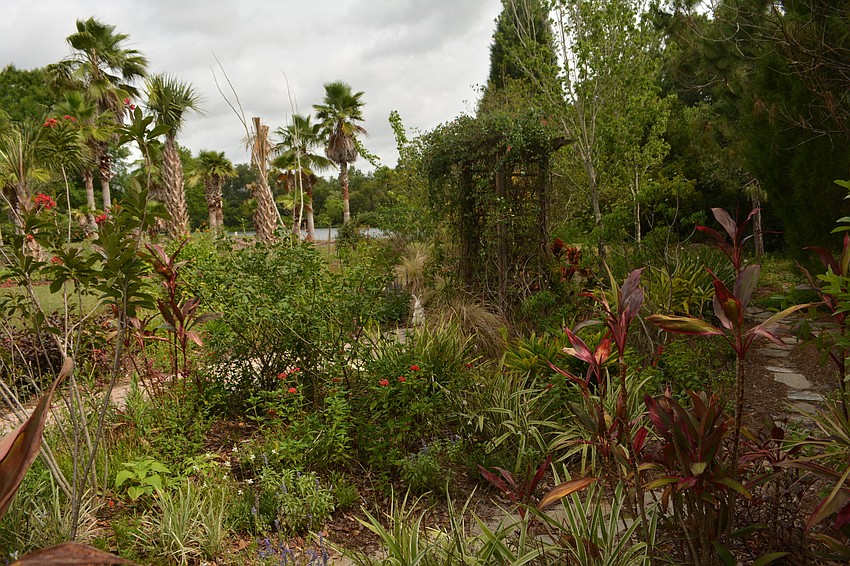 Although her entire parcel is a half-acre, her gardening makes it seem much larger.