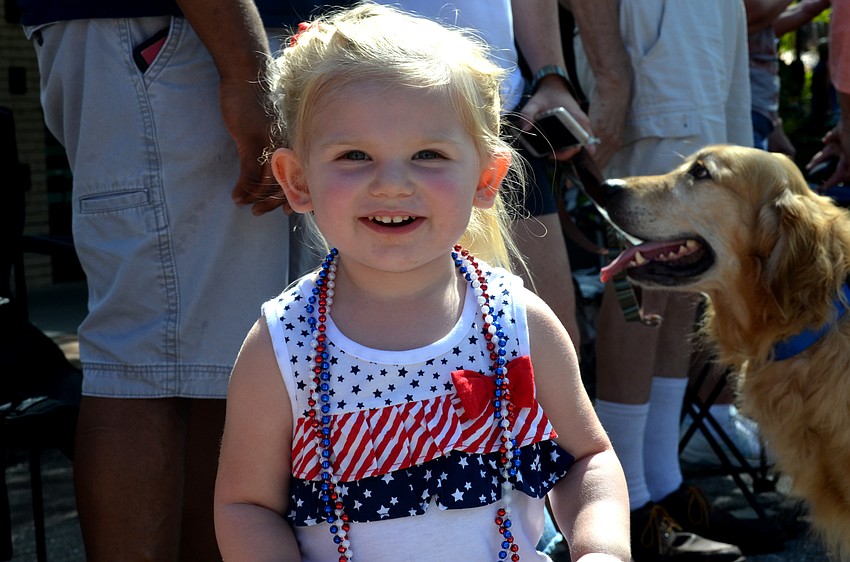London Thacker is all smiles at the Memorial Day Parade.