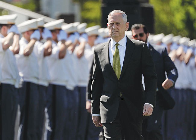 Defense Secretary James Mattis on his way to speak at West Point.