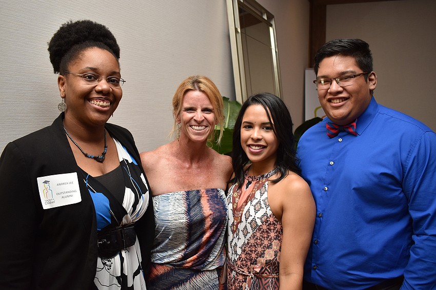 Andrea Lee, Take Stock in Children Executive Director Lisa Bechtold, Karina Vazquez and Juan Marin
