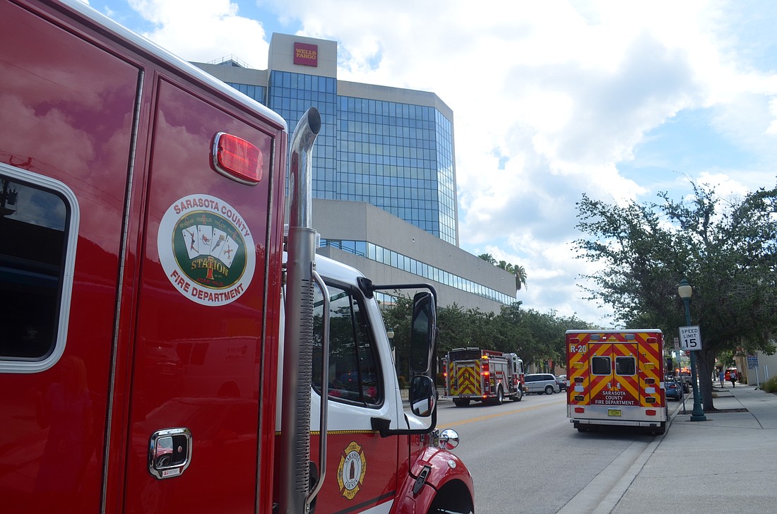 Authorities have cleared the scene after an evacuation at the Sarasota City Center.