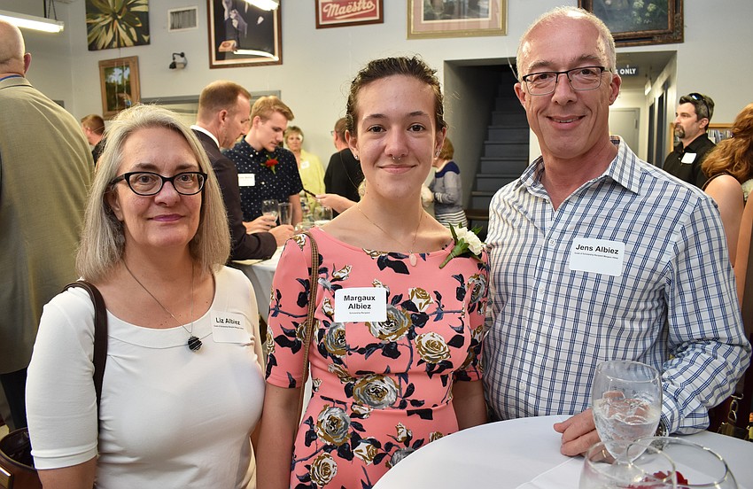 Liz Albiez with daughter and scholarship recipient Margaux Albiez and husband Jens Albiez