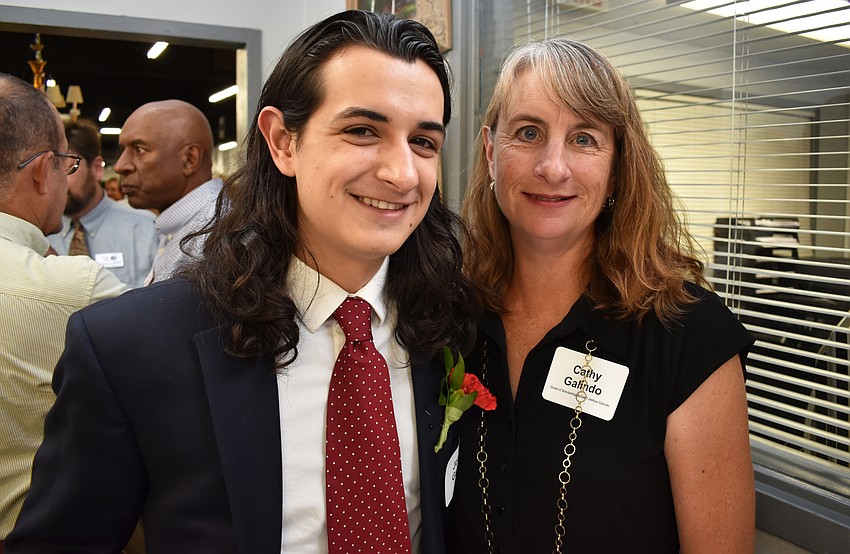 Scholarship recipient Joshua Galindo and his mother, Cathy Galindo