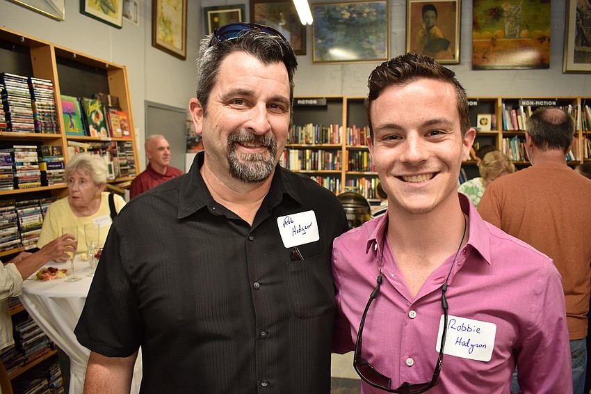 Rob Hodgson with son Robbie Hodgson, representing scholarship recipient Abigail Hodgson