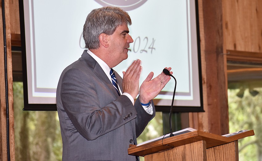 Head of School David Mahler welcomes guests to the Out-of-Door Academy Lower School Graduation on June 2 at Siesta Key Chapel.