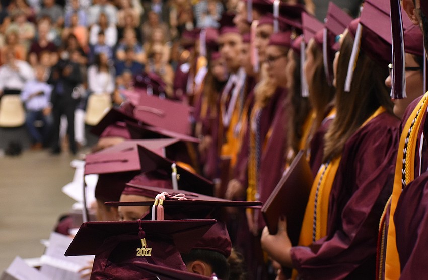 Students wait to be seated during the Riverview High School Commencement Ceremony on June 3 at Robarts Arena.