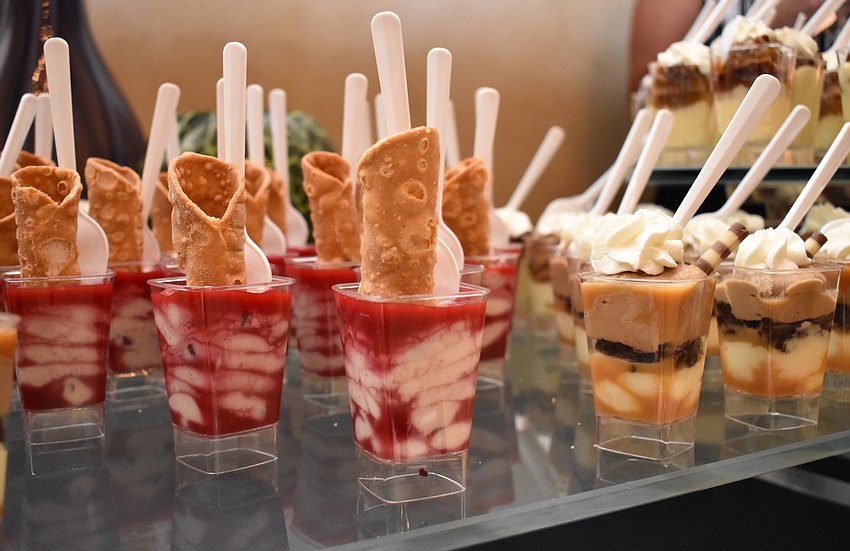 Seasons 52 served several sweets at the YPG Throwback Gala on June 3 at Gold Coast Eagle Distributing, including raspberry cannolis with chocolate chips and mocha macchiatos with caramel and chocolate cake.