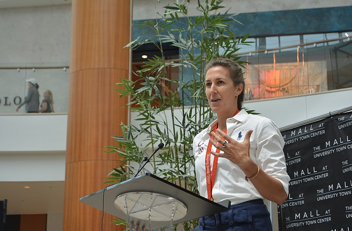 U.S. women' s eight team gold medalist  Lindsay Shoop was the guest speaker on Friday to announce single day tickets are now on sale for the 2017 World Rowing Championships in Sarasota. The event will be telecast by NBC network.