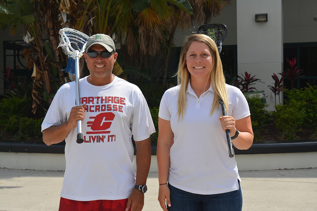 Jason Morales and Sammy Stoltz, two of the leaders attempting to get lacrosse into Lakewood Ranch High.