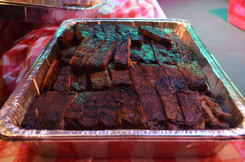 Nancy Krohngold, owner of Nancy'  s Bar-B-Q, was onsite to serve up ribs, brisket, chicken, pulled pork and sides.