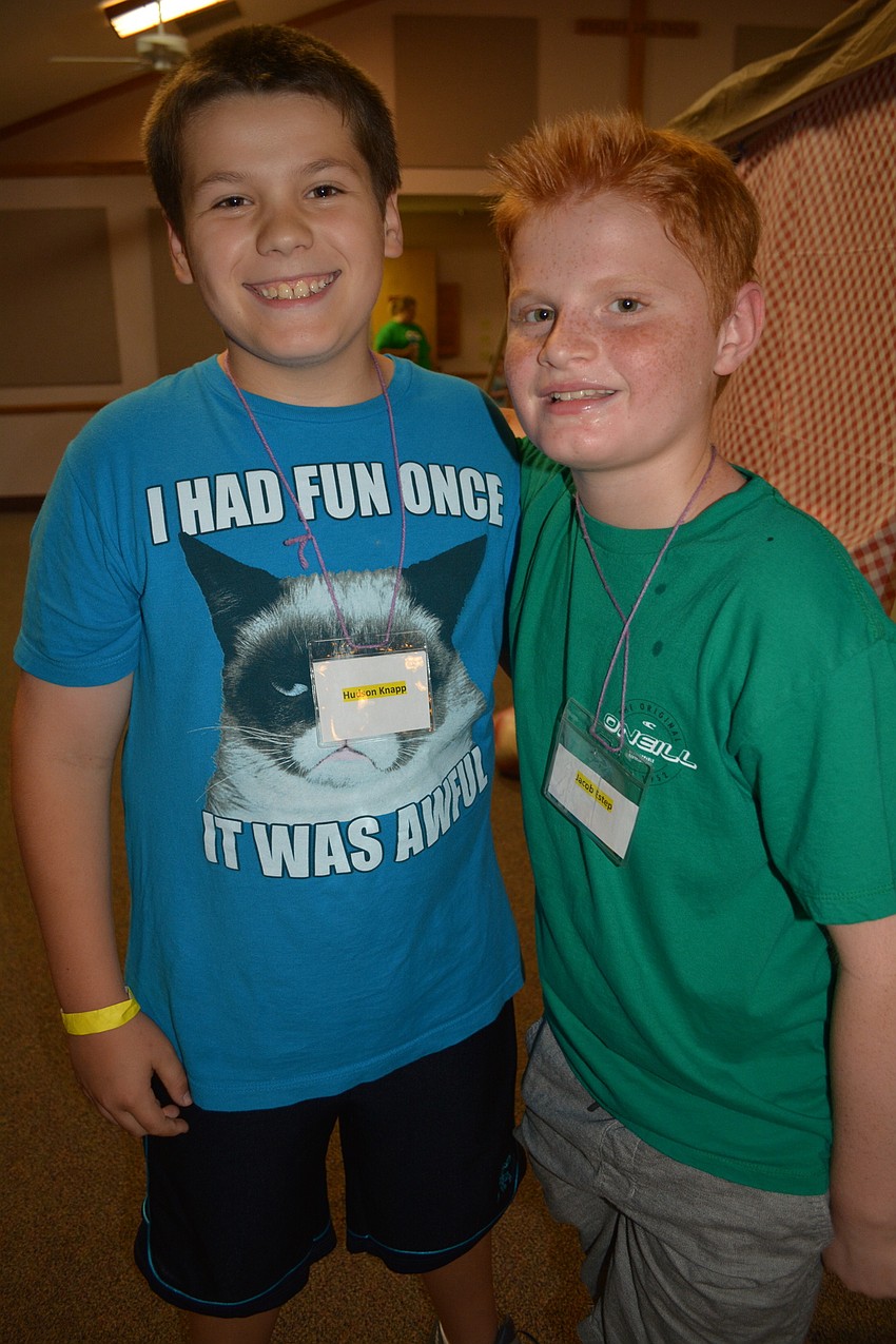 Hudson Knapp, pictured with friend Jacob Estep, is proud he won the 