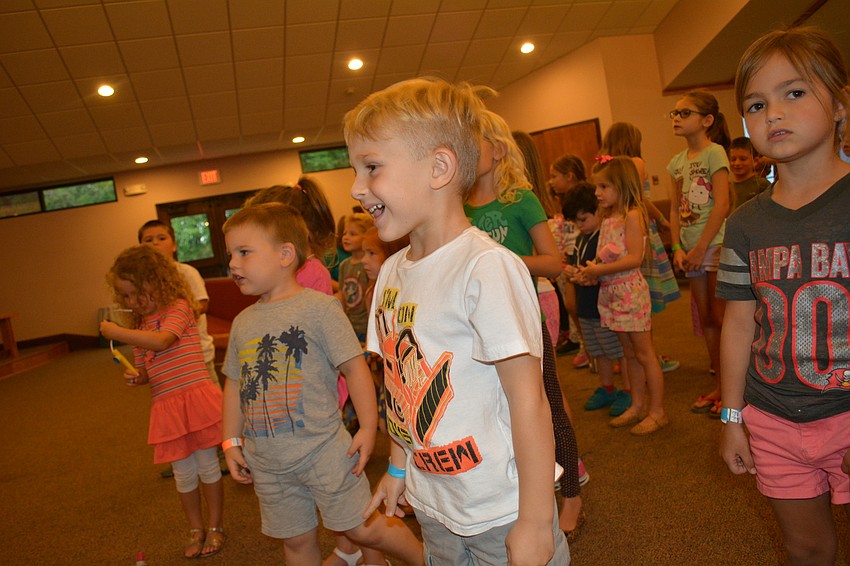 Kaden Perkins, 5, likes the closing ceremony song about 