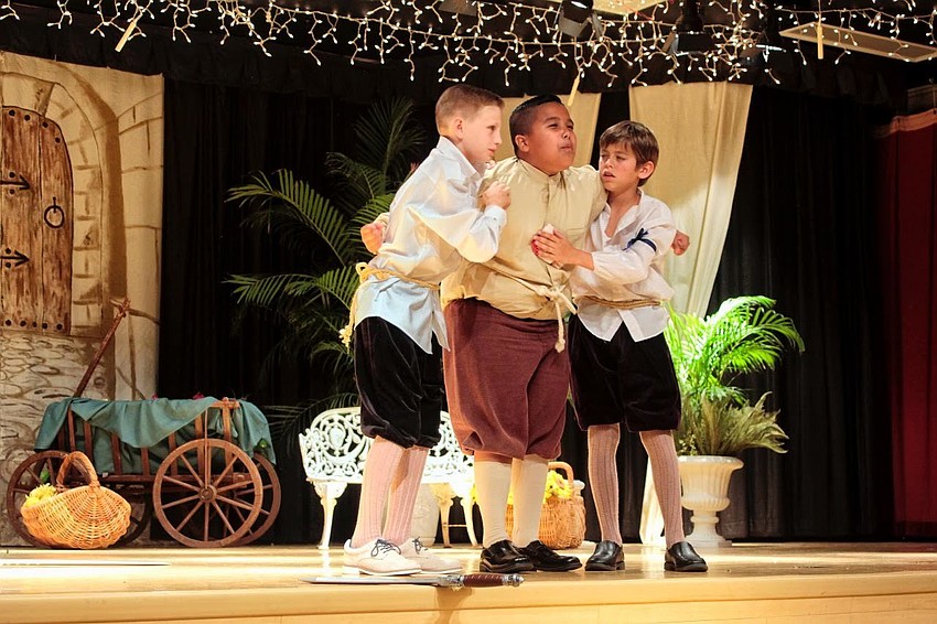 Romeo (Will Hall), Mercutio (Alan Cruz-Lopez), Benvolio (Rhett Morton)