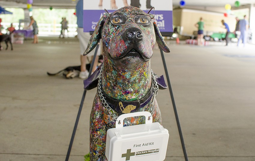 The Doctors Hospital of Sarasota Southeastern Guide Dog superhero Doc greeted guests to the event.