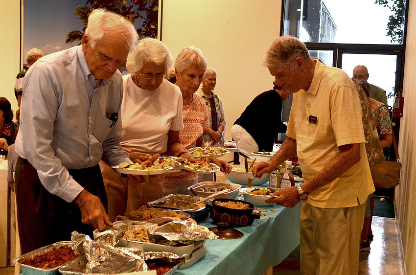 Each guest brought a dish to share with the rest of the crowd.