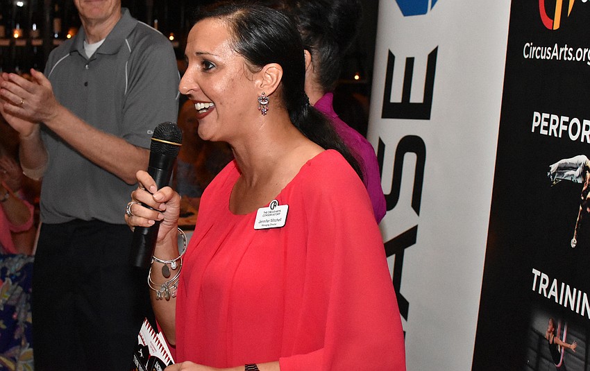 CAC Managing Director Jennifer Mitchell addresses the crowd at the private reception on June 21 at Michael’s Wine Cellar.