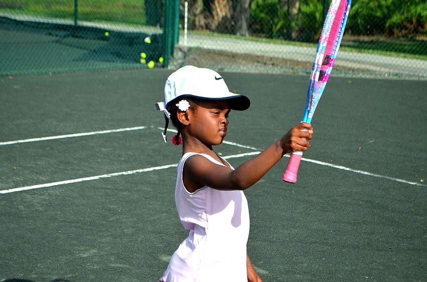 Isabella Francois takes a swing.