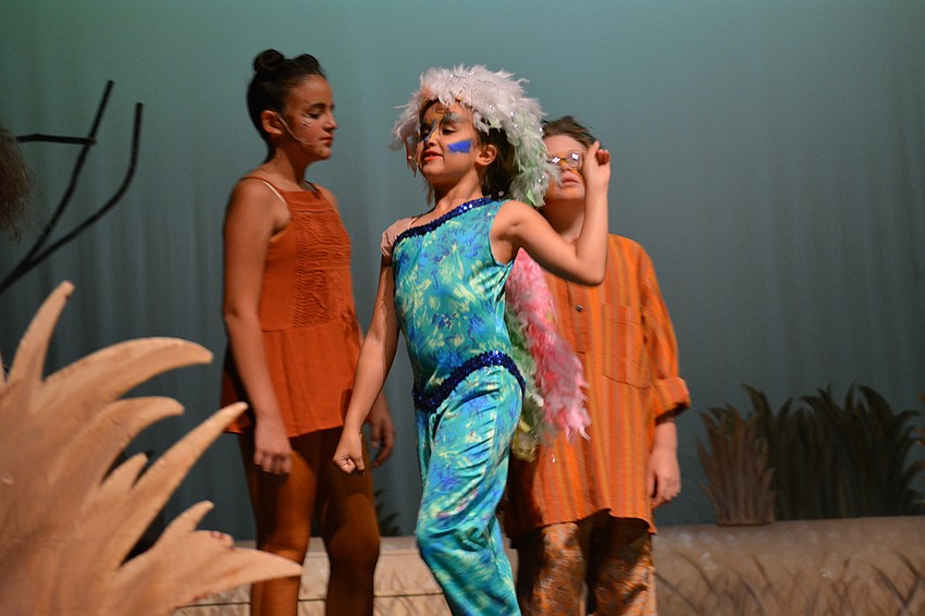 Emma Mandzik makes an animated Zazu, a bird that serves the lion king.