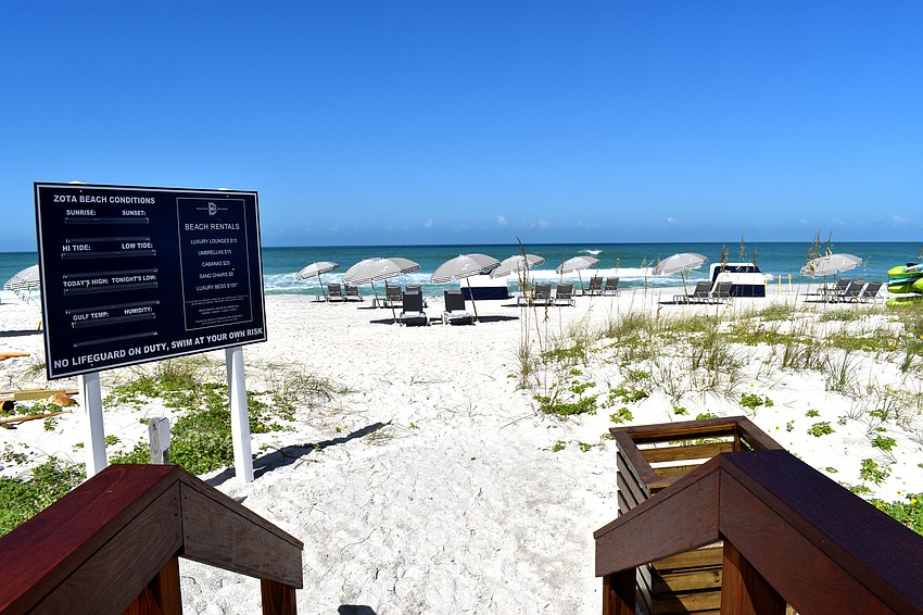 Zota guests have beach access to the Gulf of Mexico complete with lounge, kayak and paddleboard rentals.