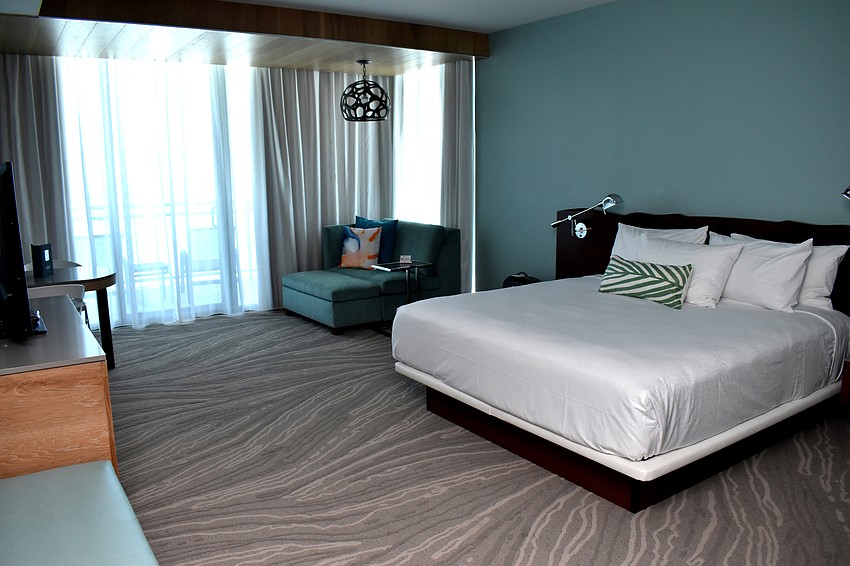 Rooms and suites are equipped with plush beds, 50” flat-screen T.V.s, refrigerators, safes and coffee makers.