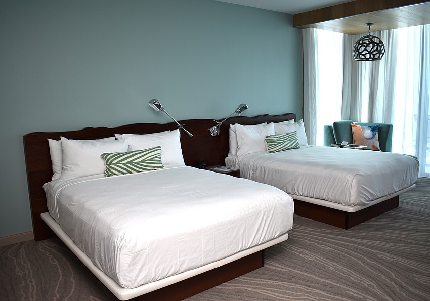 Rooms and suites are equipped with plush beds, 50” flat-screen T.V.s, refrigerators, safes and coffee makers.