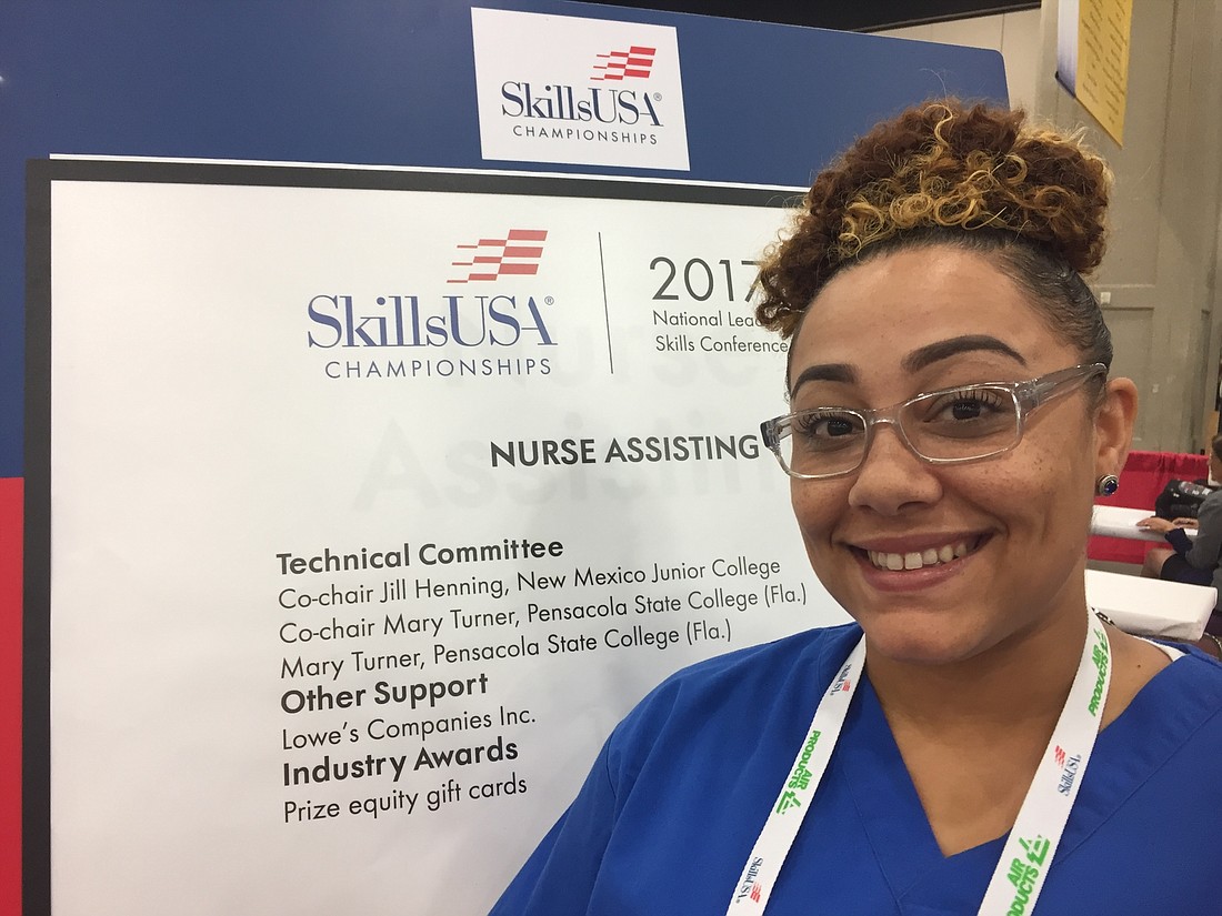 MTC sudent Jasmine Griffith earned a second-place finish in the nurse assisting contest at the 2017 National SkillsUSA Championships.