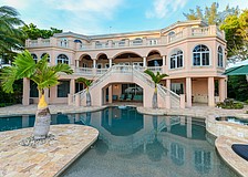 A walk-in saltwater pool.