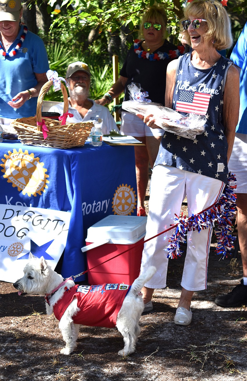 Barbara Kuzmich and her dog, Bonnie, won Most Patriotic in the Hot Diggity Dog costume contest.
