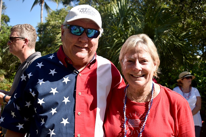 Freedom Fest Grand Marshal David Miller and Longboat Key Chamber of Commerce President Gail Loefgren