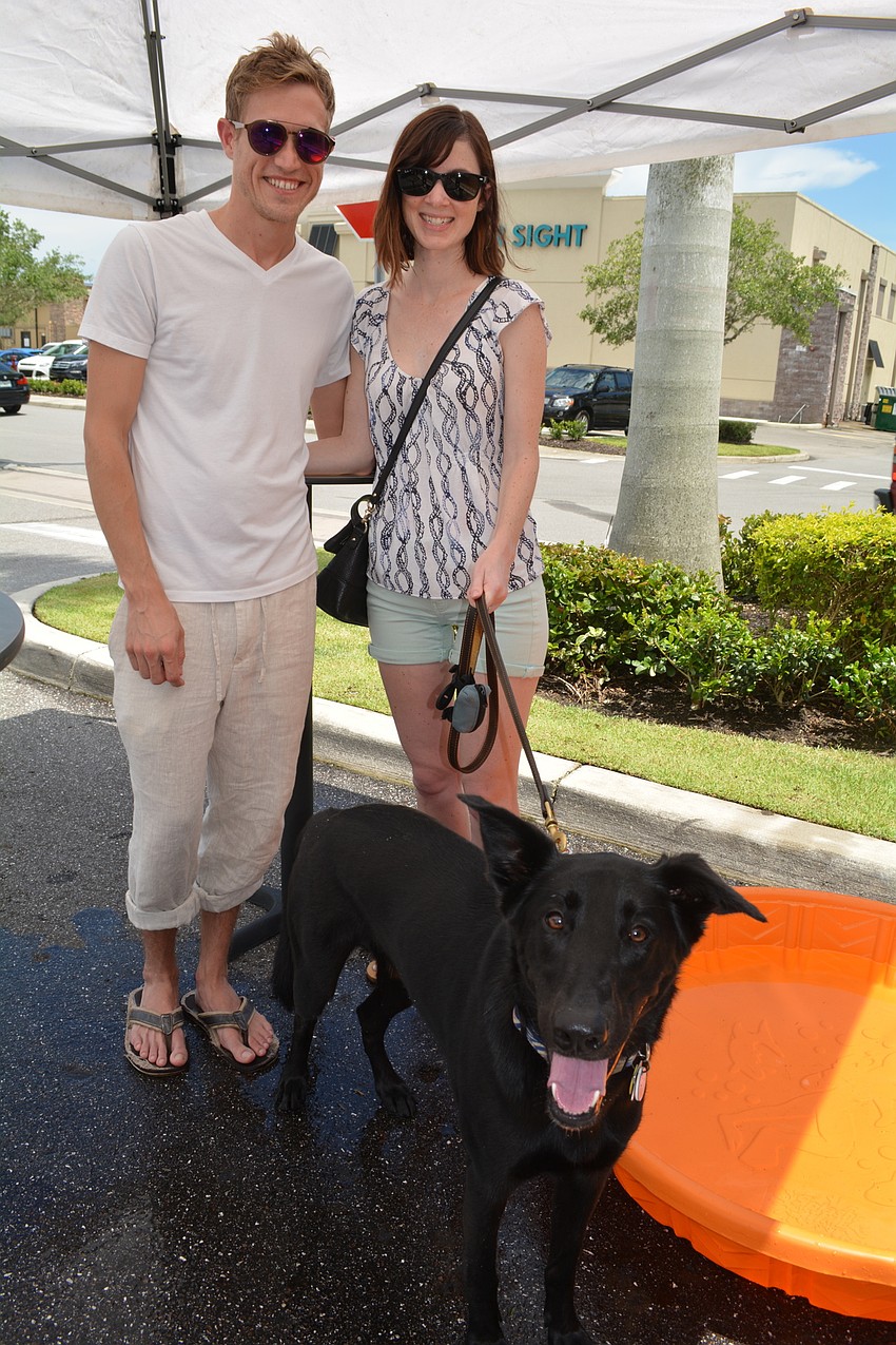 Jason Stockman and Stephanie O'Brien brought out Stephanie's dog, Ryker.