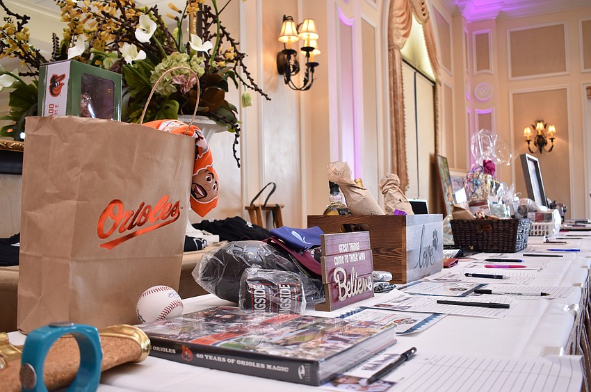 Orioles game tickets were among several items in the silent auction.