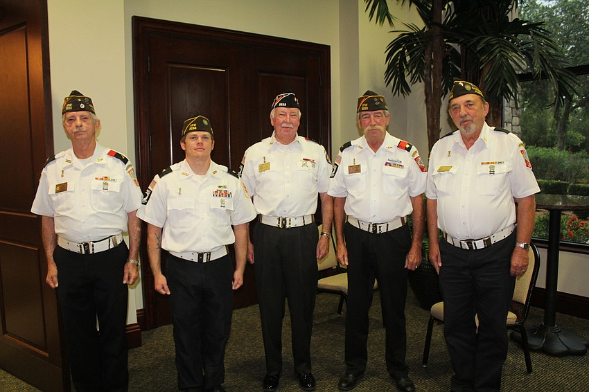 Sarasota Honor Guard Post 3233's Jim Shaffer, Ryan Firestone, Robert Morris, Gary Williams and Al Hickson presented colors at the Salt of the Earth USA fundraiser.