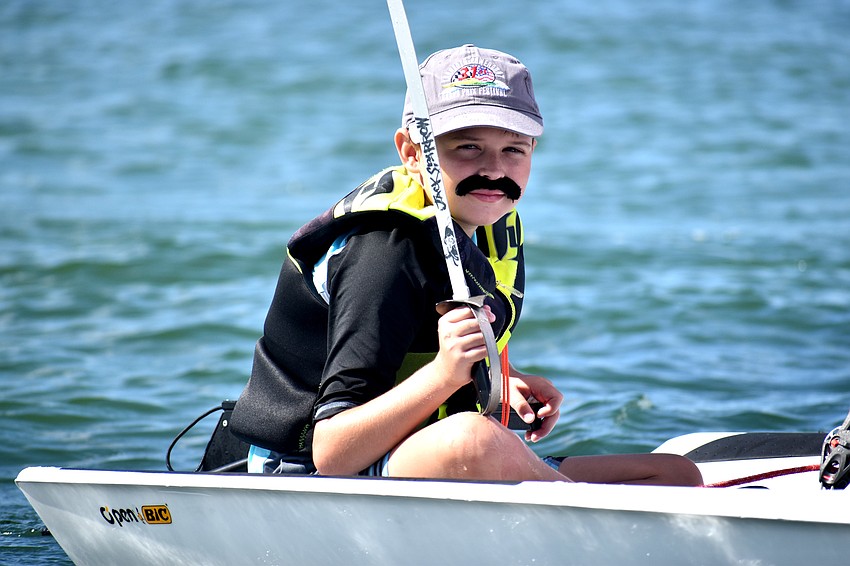 Emory Stephens holds his pirate sword tight during the treasure hunt.