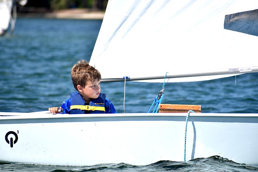 David Pritz heads to the first clue of the treasure hunt.