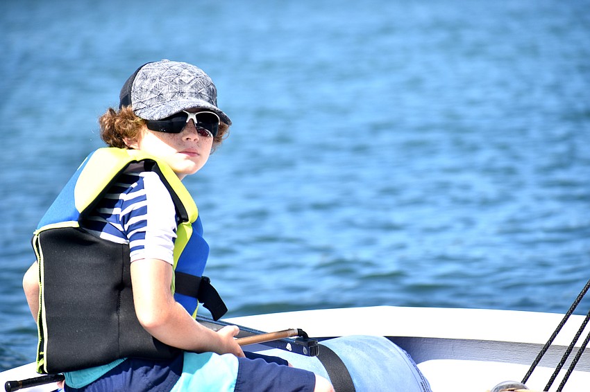 Ty Davies sails toward one of the clues during the treasure hunt.